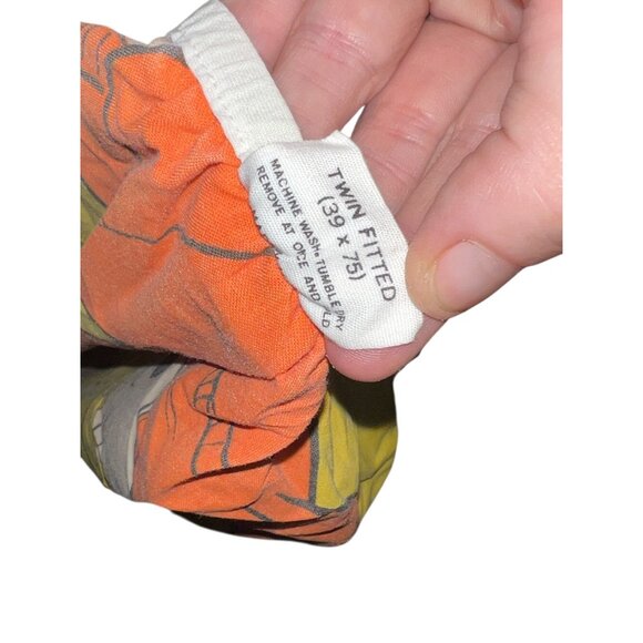 Vintage Burlington House Gold Star Family Circus Twin Fitted Bed Sheet Cotton/Po - Picture 4 of 10